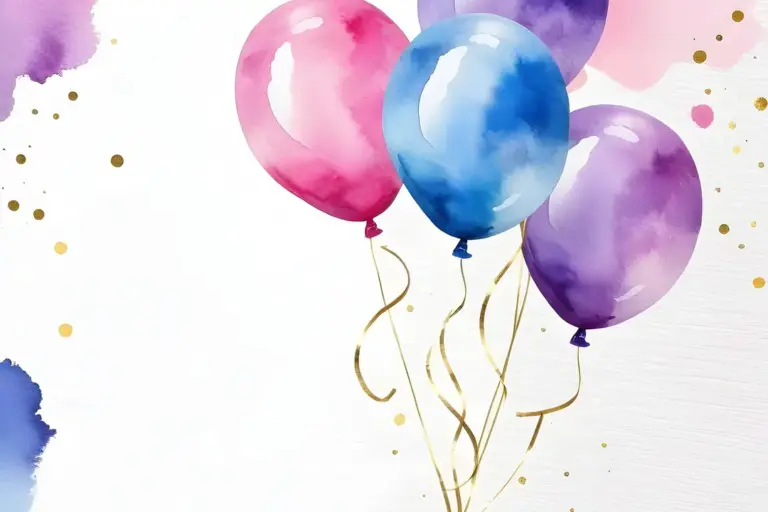 Colorful balloons on a white background, suggesting a festive HOA gathering planned on a budget.